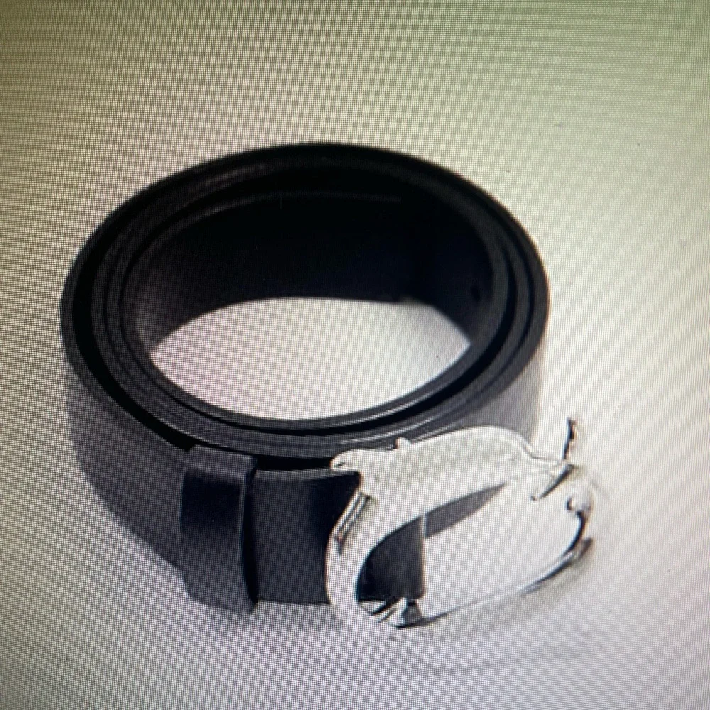 New ASOS black faux leather dolphins buckle belt - Picture 3 of 5